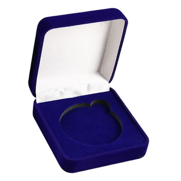 Estuche portátil para monedas conmemorativas, estuche de terciopelo para colección de monedas. azul