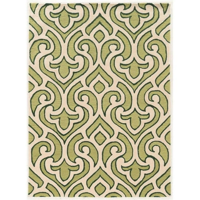 Riverbay Furniture 5' x 7' Hand Tufted Rug in Cream and Green