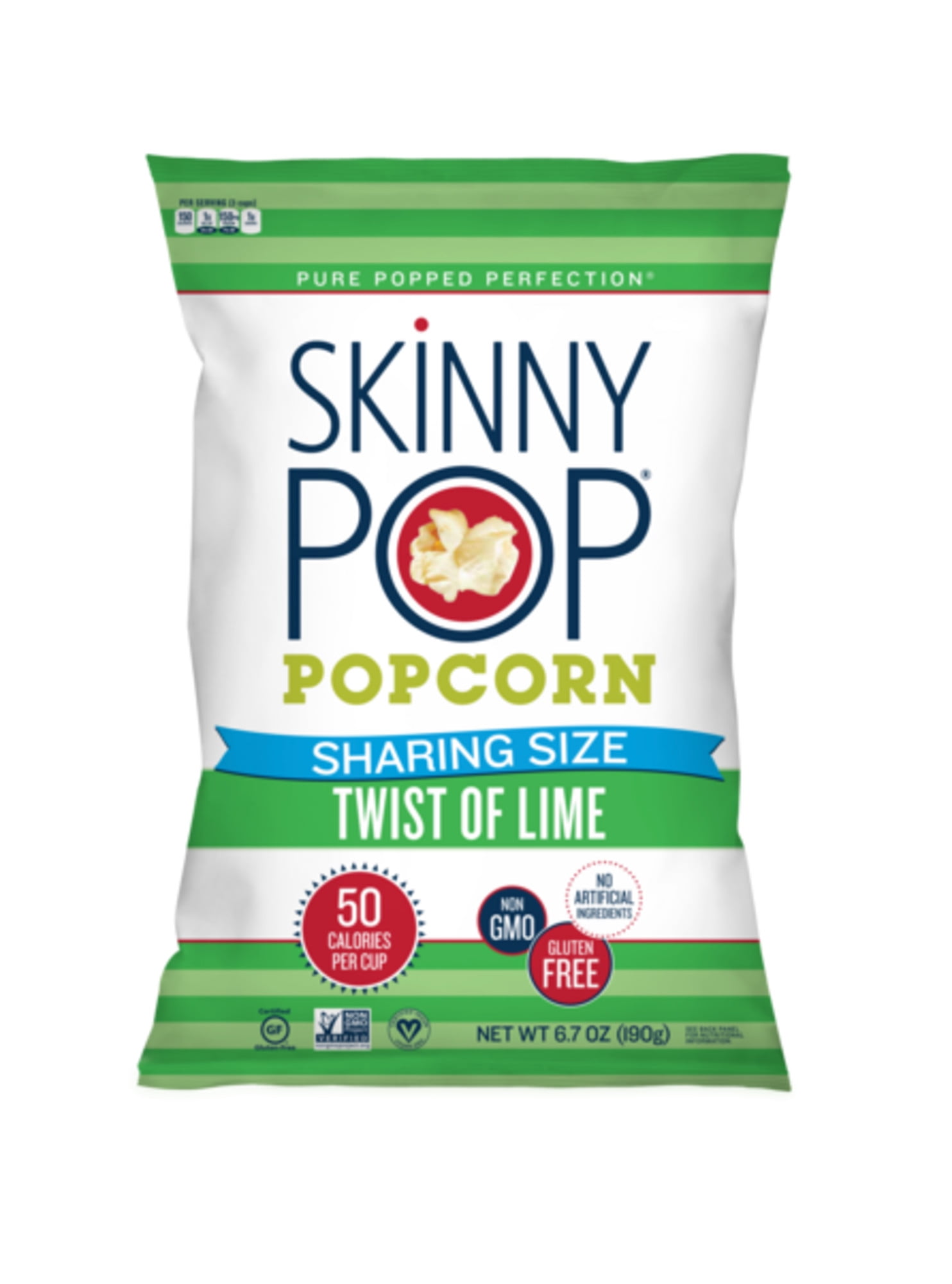 SkinnyPop Popcorn Twist of Lime, 6.7oz Bag Sharing Size Bag Walmart