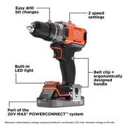 BLACK+DECKER 20V MAX POWERCONNECT, Cordless Drill Driver, (BCD382DS1)