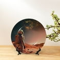 thumbnail image 6 of Easygdp Astronaut On Mars A Bone China Decorative Plate Ceramic Dinner Plates Art Crafts with Display Stand-7in, 6 of 6