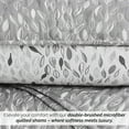 thumbnail image 4 of Southshore Fine Living, Inc. Grey Pillow Covers, Quilted Pillow Shams 18"x18", Botanical Leaves Grey, 4 of 6