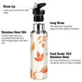 thumbnail image 3 of Yayeee 33oz Insulated Water Bottle Double Wall Stainless Steel with Flip Straw Lid, Beige Autumn Leaves, 3 of 7