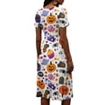 thumbnail image 5 of Halloween Dresses for Women Ghost Short Sleeve Bat Cute Wrap Dresses Witch Hat V Neck Funny Wedding Guest Dress S, 5 of 5