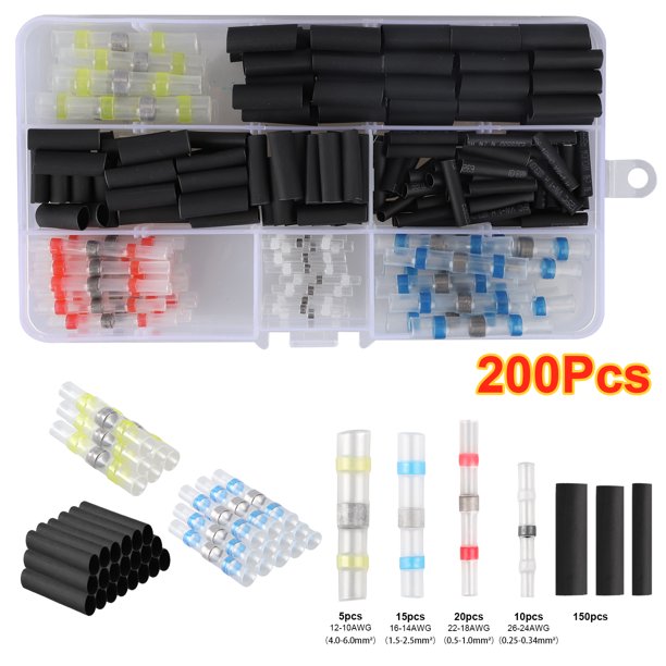 200PCS Heat Shrink Connectors, EEEkit Solder Seal Wire Connectors