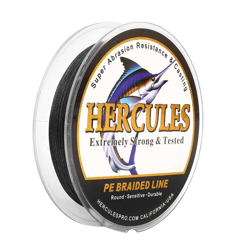 HERCULES Super Strong 300M 328 Yards Braided Fishing Line 40 LB Test for Saltwater Freshwater PE Braid Fish Lines 4 Strands - Black, 40LB (18.1KG), 0.32MM