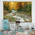 thumbnail image 2 of Designart ' Forest Waterfall with Yellow Trees ' Large Landscape Framed Canvas Art Print, 2 of 3