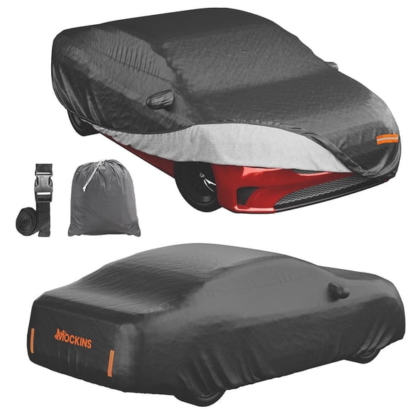 Mockins 190"x 75"x 47" Heavy Duty Extra Thick Black 250G PVC Sedan Car Cover