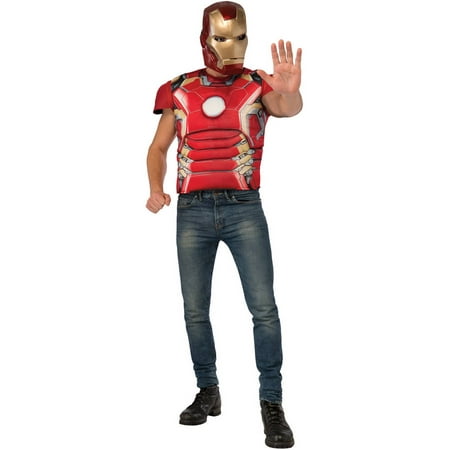 Iron Man Mark 43 Shirt and Mask Men's Adult Halloween Costume