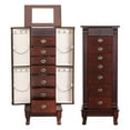 thumbnail image 2 of AVAWING Stand-up Jewelry Cabinet Armoire, Modern Jewelry Organizer for Adult, Reddish Brown, 2 of 9