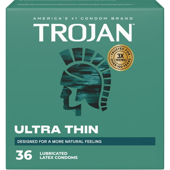 Trojan Ultra Thin Latex Lubricated Condoms for a More Natural Feeling, 36 Count