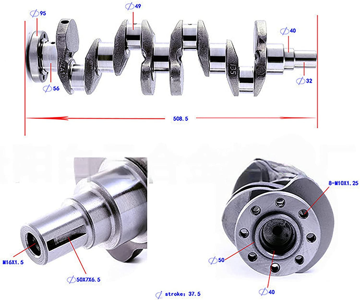 Seapple CRANKSHAFT 8-94136-164-0 Stroke: 41mm Compatible Seapple CRANKSHAFT 8-94136-164-0 Stroke: 41mm Compatible