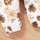 thumbnail image 2 of Gibobby Conjunto de sudadera para niña Trajes de pantalones con volantes, mono de manga para bebé + conjuntos y conjuntos florales para niñas(Marrón, 9-12 Meses), 2 of 5