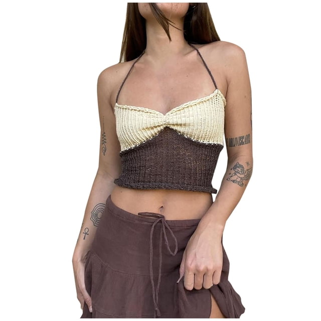 Mrat Débardeurs de Course Mode Décontractée Printemps Été Couleur Unie Col Rond Camisoles en Coton pour Femmes P-13 Beige G