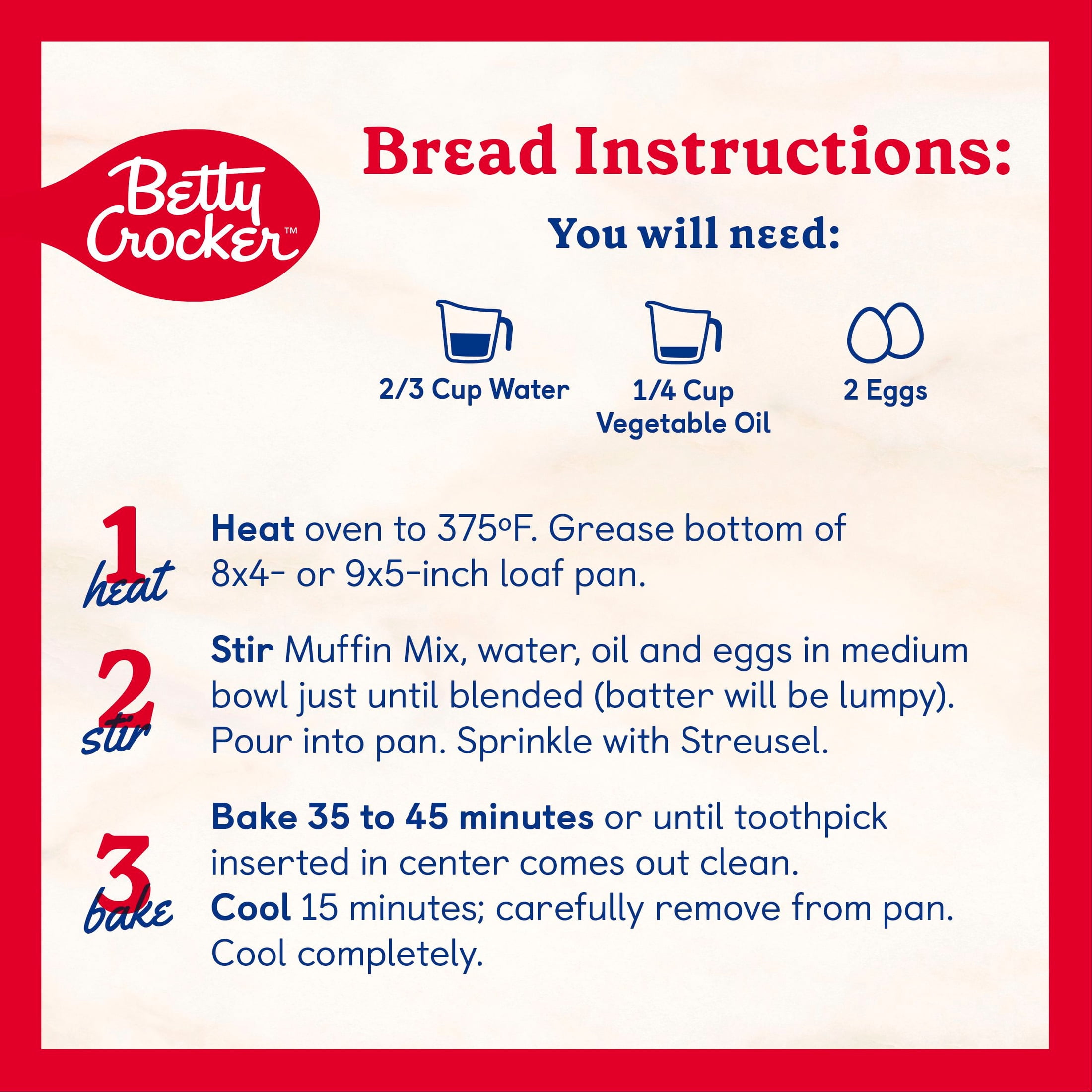 (3 pack) Betty Crocker Cinnamon Streusel Muffin and Quick Bread Mix, 13.9 oz