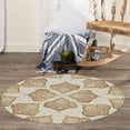 thumbnail image 3 of Cream and Beige Rug 15X15, Geometric Carpet, Tufted Rugs, Kids, Bed, room, Round Carpet, 3 of 6
