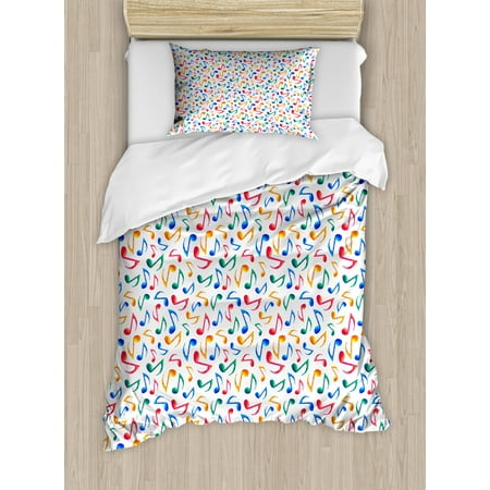 Music Duvet Cover Set Cute Musical Notes Melody Kids Beats