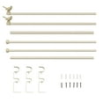 thumbnail image 3 of MERIVILLE 1-Inch Diameter Telescoping Double Window Curtain Rod, Country White Bird Finials, 84"-120", Country White Rod, 3 of 5
