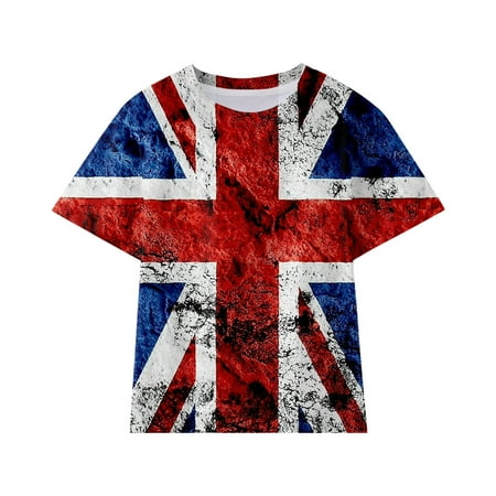 

Rovga Summer Boys Girls Toddler T-Shirts Kid Shirts 4Th Of July 3D Graphic Printed Tees Novelty Fashion Short Sleeve T Shirts Unisex Casual Tops