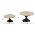 thumbnail image 3 of DecMode 13", 11"W Light Brown Wood Decorative Stand with Black Base, 2-Pieces, 3 of 8