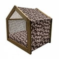thumbnail image 2 of Japanese Pet House, Soft Blooming Branches of a Sakura Tree Nature Coming Alive, Outdoor & Indoor Portable Dog Kennel with Pillow and Cover, 5 Sizes, Brown Pale Pink, by Ambesonne, 2 of 5