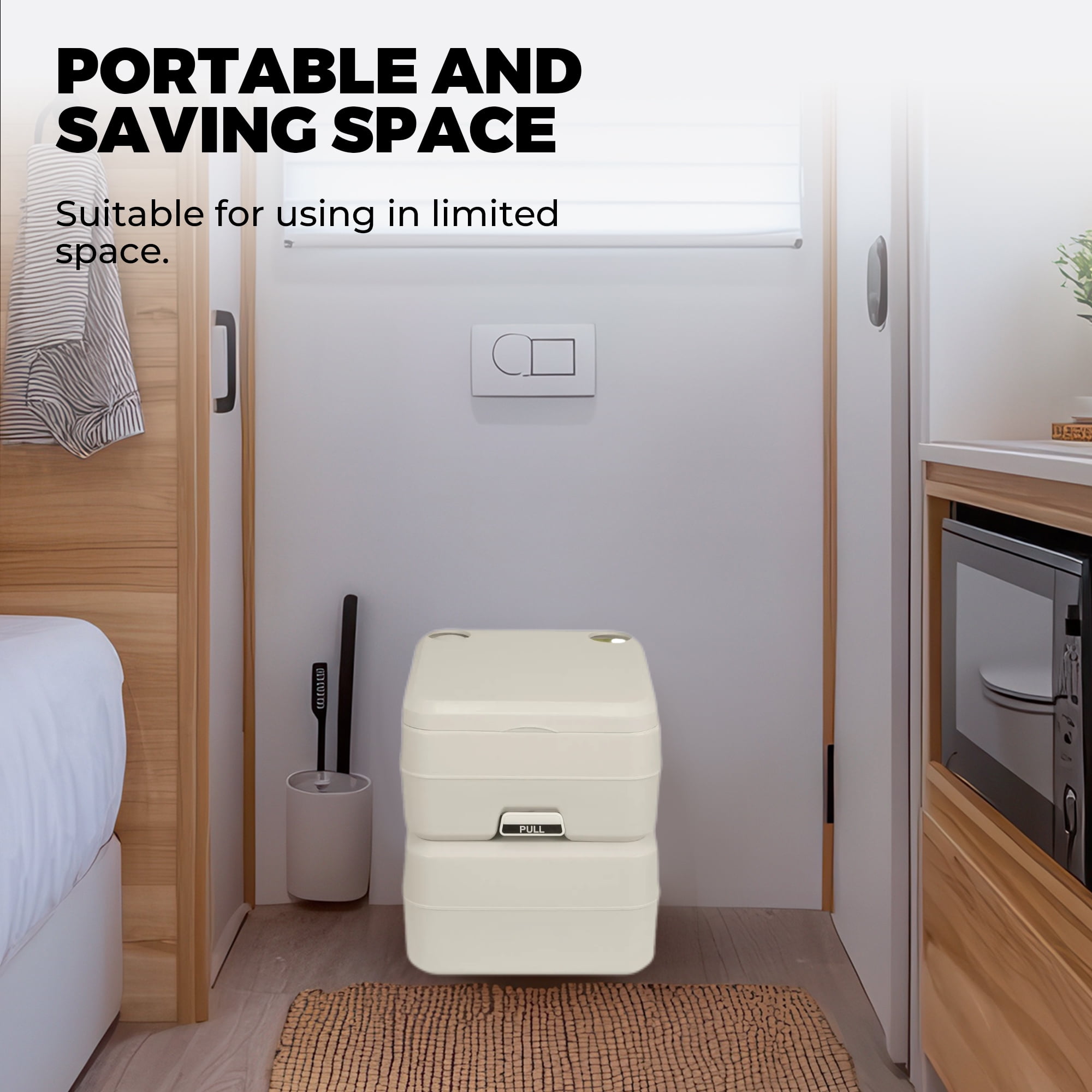 GASKY 5.3 Gallon Portable Camping Toilets,Leak-Proof Porta Potty for Adults,Portable Potty with Carry Handle for Camping/Travel/RV/Boat/Van,Grey