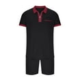 thumbnail image 4 of DDAPJ pyju Mens Shorts Sets 2 Piece Casual Business Outfits Quarter Zip Polos Shirt and Shorts Set with Pockets Red XXL, 4 of 7