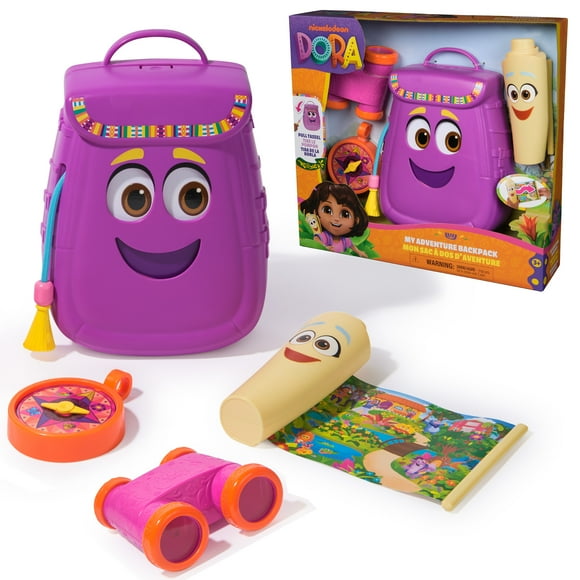 Dora, My Adventure Backpack, with Retractable Map, Toy Binoculars & Compass, for Kids 3+