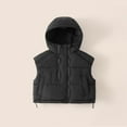 thumbnail image 4 of Abrigo cálido sin mangas de color liso para niños con chaqueta polar, chaqueta informal con capucha para niños de tallas medianas y grandes, blusa de poliéster para niños, 4 of 8