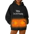 thumbnail image 4 of HNMKIU USB Heated Zip Up Hoodie for Men and Women Winter Hooded Sweatshirt with Five Heating Constant Temperature for Warmth 02_Black,L, 4 of 6