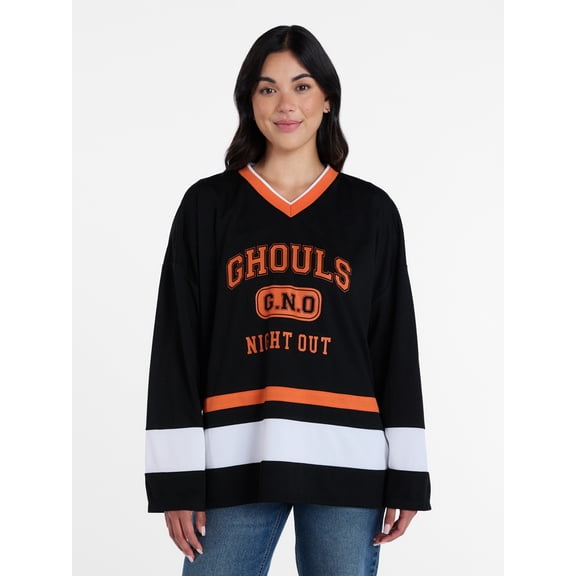 Halloween Women’s V Neck Jersey by Way To Celebrate, Sizes XS-4X