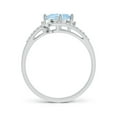 thumbnail image 2 of Angara Natural 1 Ct. Aquamarine with Diamond Classic Ring in 14K White Gold for Women (Ring Size: 3), 2 of 8
