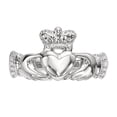 thumbnail image 4 of Real 14kt White Gold Polished Claddagh Ring Size: 7; for Adults and Teens; for Women and Men, 4 of 5