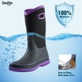 thumbnail image 4 of SMILIN Rain Boots for Women, Anti-slip Mid Calf Women Mud Boots, Purple, Size 7, 4 of 10