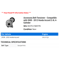 thumbnail image 2 of Accessory Belt Tensioner - Compatible with 2008 - 2012 Honda Accord 2.4L 4-Cylinder 2009 2010 2011, 2 of 2