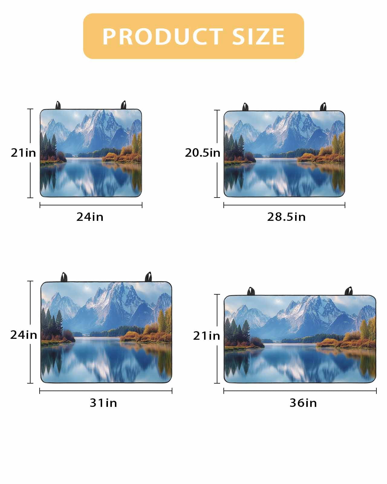 nqOlkjepod Large Induction Cooktop Protector Mat 36"x21", Blue Mountain Stove Top Covers for Electric Stove, Modern Art Farmhouse Forest Decorative Stove Burner Cover Mats, Glass Top Stove Cover