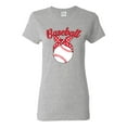 thumbnail image 1 of Wild Bobby, Cute Baseball Mom Ribbon Gift, Mother's Day, Women Graphic T-Shirt, Heather Grey, 2XL, 1 of 3
