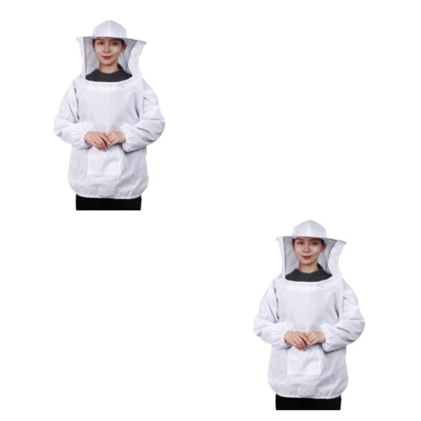 Ropa protectora de abeja Ounissouiy Poliéster blanca 2Conjunto