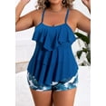 thumbnail image 2 of Rivelino Tankini Swimsuits for Women Plus Size Two Piece Tummy Control Bathing Suits Ruffle Flounce Swimwear with Shorts, 2 of 7