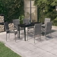 thumbnail image 1 of vidaXL 7 Piece Garden Dining Set Grey and Black, 1 of 5