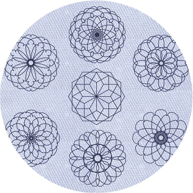 Ahgly Company Tapis Rond Lavable en Machine Intérieur Transitionnel Bleu Lavande, 7 Pieds Rond