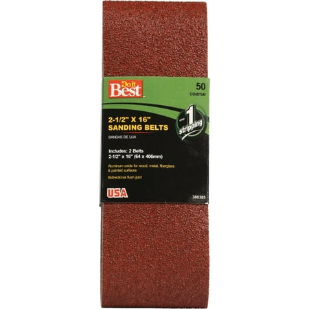 

1PK Do it Best 2-1/2 In. x 16 In. 50 Grit Heavy-Duty Sanding Belt (2-Pack)