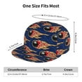 thumbnail image 4 of Zufioo Bowling Ball And Flame Print Flat Brim Baseball Cap, Sun Protection, Sweat Absorption, Adjustable Sports Cap, Suitable for Men and Women in All Seasons, 4 of 7