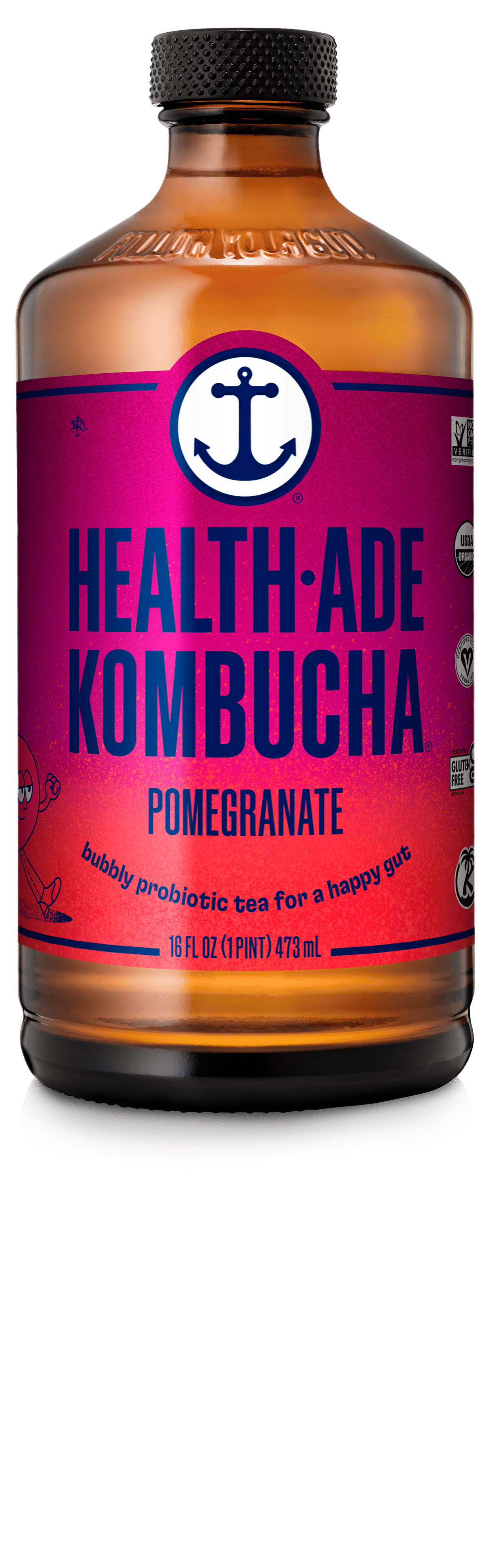 HealthAde Kombucha, Pomegranate 12 Pack
