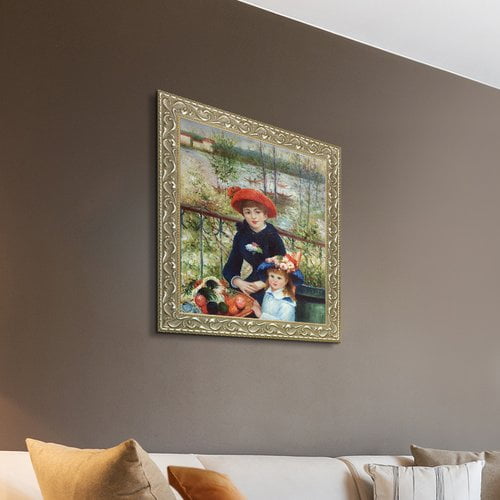 La Pastiche Two Sisters (On the Terrace), 1881 by Pierre-Auguste Renoir Framed Painting Print