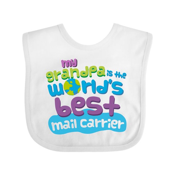 Inktastic Mail Carrier Grandpa Mailman Boys or Girls Baby Bib