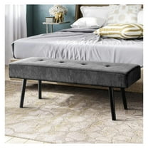Entryway Bench - Grey Bench for Bedroom, Modern Ottoman End of Bed, Corduroy Padded Benches for Living Room, Foyer, Mudroom, Hallway - 39" L x 14" W x 17" H