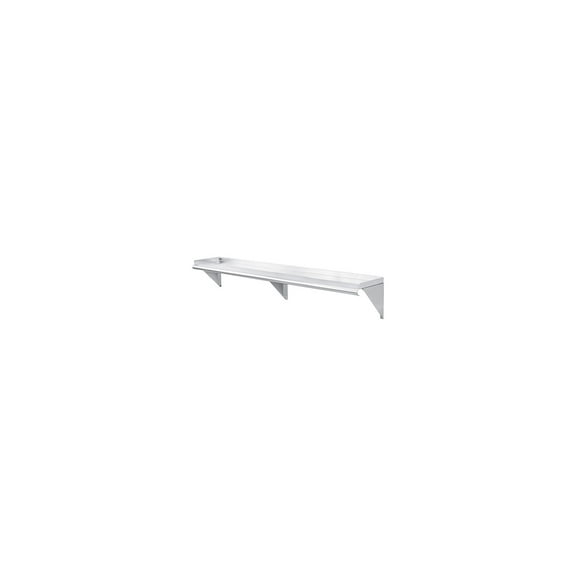 Global Industrial Wall Mount Shelf with 1-1/2" Lip 18 Gauge 430 Stainless Steel 72"W x 12"D