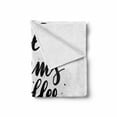 thumbnail image 2 of Saying Soft Flannel Fleece Throw Blanket, Dreams and Coffee in the Morning Hand Drawn Text Paint Splashes, Cozy Plush for Indoor and Outdoor Use, 70" x 90", Black and White, by Ambesonne, 2 of 6