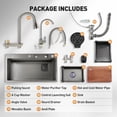 thumbnail image 2 of Waterfall Kitchen Sink, Single Bowl Drop in Kitchen Sink with Pull-Out Faucet and Multiple Accessories (31.5×18.1×8.7 inch)-Gray, 2 of 7